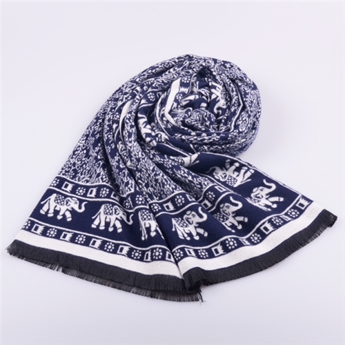 大象青花瓷披肩