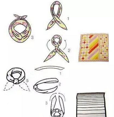 絲巾系法V字形結