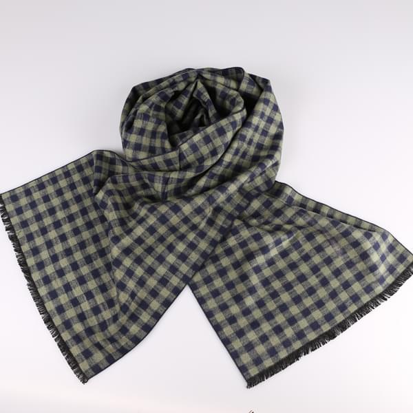 格子真絲圍巾 格子真絲圍巾