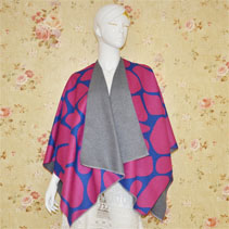 秋冬印花開(kāi)叉披肩